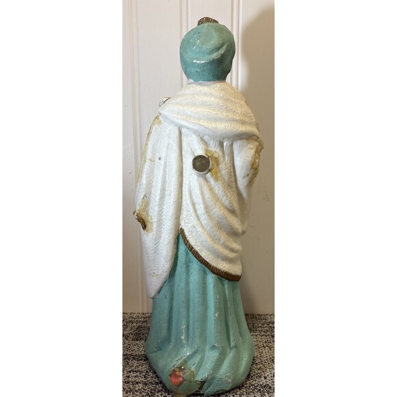 Vtg 1960s Blow Mold 23” Poloron Wise Man King Nativity No Light with Repairs - Picture 3 of 11